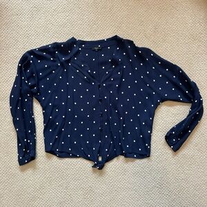 Rails Navy Polka Dot Blouse